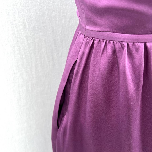 FLEUR DU MAL Dress Womens Small Purple Silk Halter Maxi High Slit Surplice - Picture 8 of 16